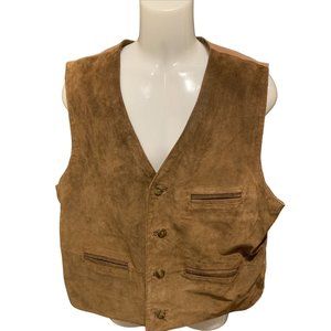 VTG RON CHERESKIN - Men's Genuine Leather Suede Lined Vest - X-Large